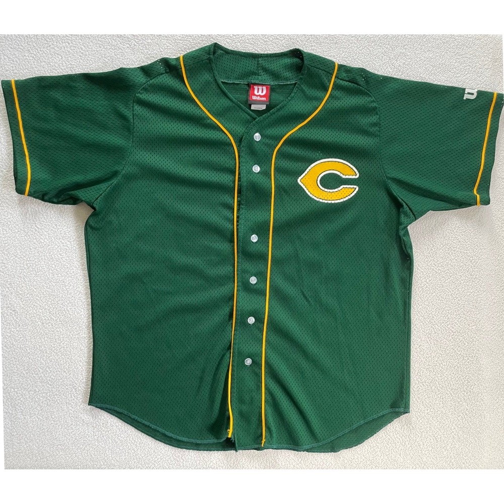 Wilson Mens XL Baseball Jersey Green Mesh Clearview High Number 28 Made in USA